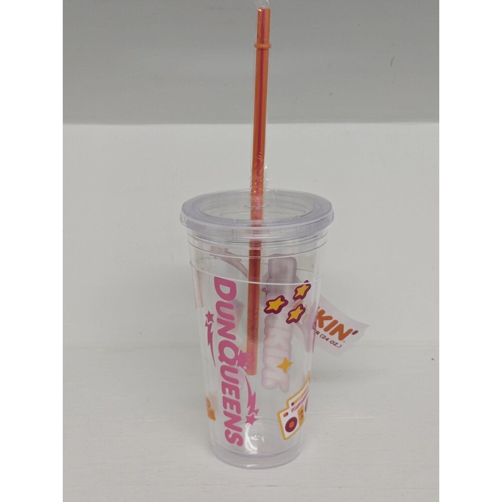 Dunkin DunQueens 24oz Clear Tumbler 2025 Limited Edition Super Clean!